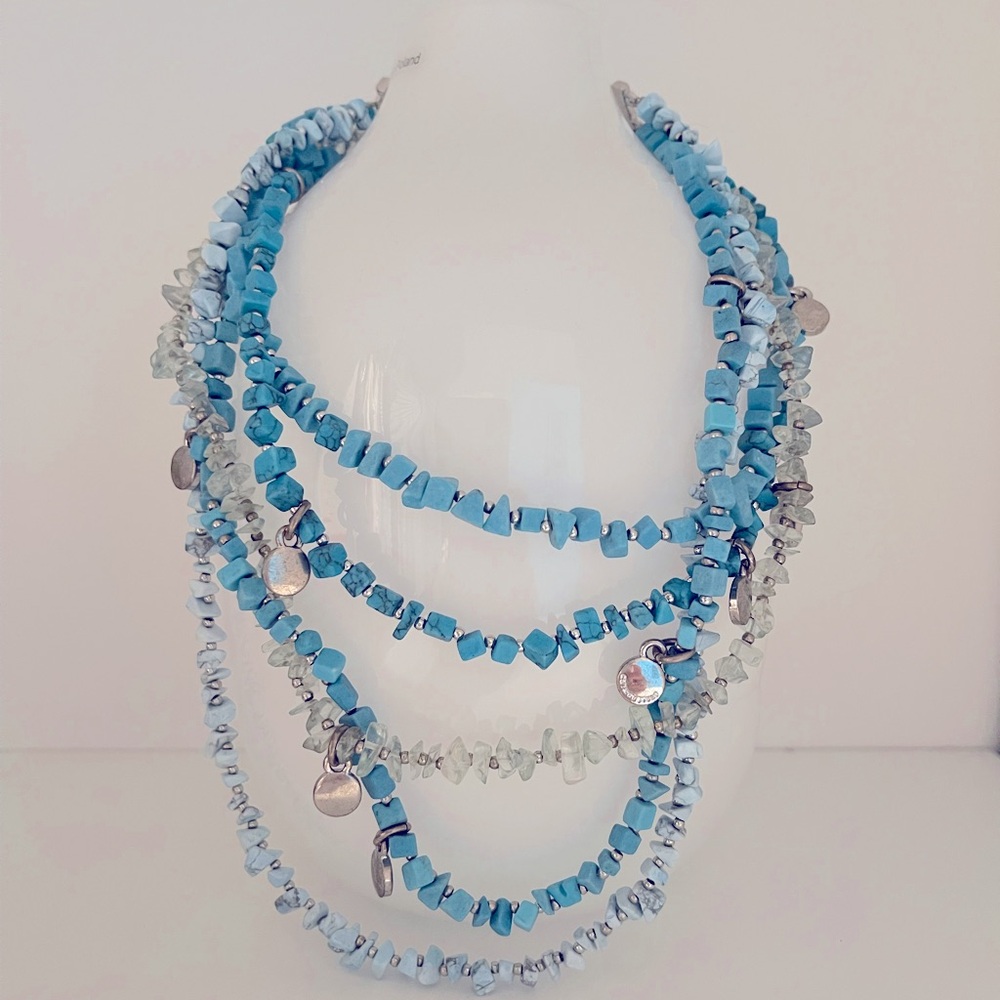 Dyrberg Kern European Stunning Necklace with Turquoise’s natural stones.
